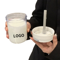 Promotion Enfants Gobelet Tasse Couvercle et Paille Portable Enfants Bouteille D'eau En Plastique Avec Logo