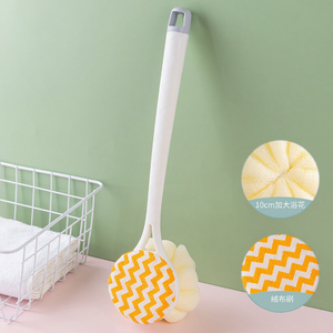 Sikat mandi ramah lingkungan dua sisi pegangan panjang dengan sikat gosok nilon 2 in 1 wol lembut untuk pembersihan mendalam - Product Image 4