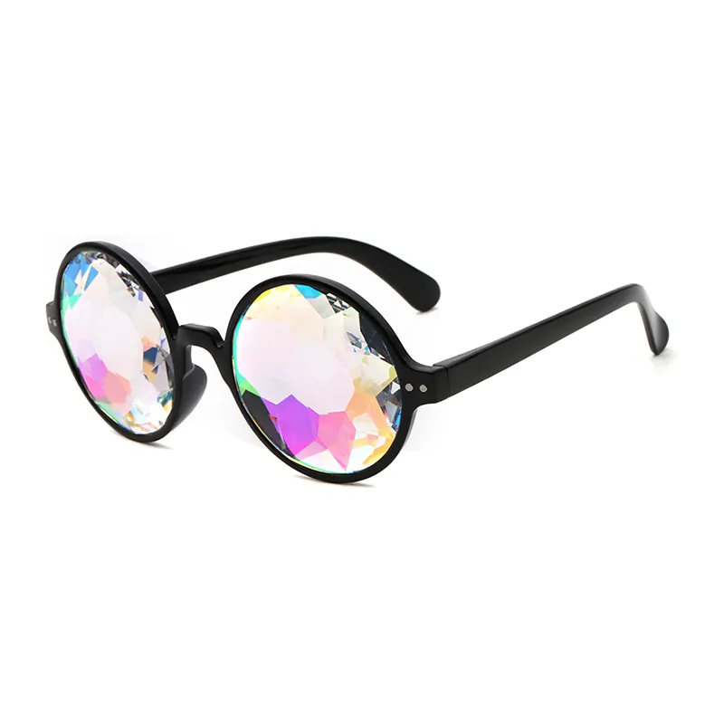 Fashion Glasses Rave Men Round Shape Kaleidoscope Sunglasses Women Party Psychedelic Prism Diffracted Lens Sunglasses