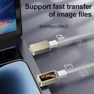 100W cyberpunk ánh sáng chảy Sạc Loại C sạc thông minh LED hiển thị 1.2m Kẽm hợp kim Cáp 5A nhanh chóng sẵn sàng để tàu xu hướng RTS - Product Image 4