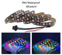 Bande LED de voiture SPI WS2812 de haute qualité, 5V USB IP30, cuivre 5050LED RGBIC, pixels numériques flexibles, lumière LED