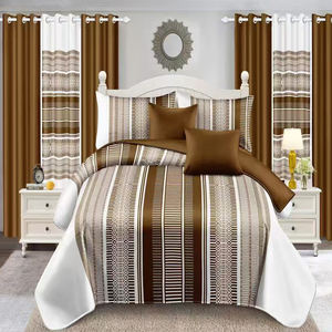 高級ベッドシート12個キングサイズ寝具シートセットカーテン付き120GSMマイクロファイバーダビットカバーリビングルーム用カーテン - Product Image 3