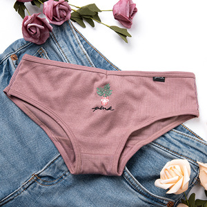 Ropa interior sexy de mujer Patrón de color sólido Impreso Desnudo Comodidad Ropa interior transpirable - Product Image 3