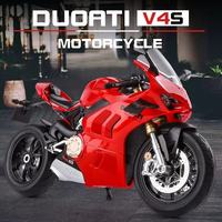 1:9 Échelle V4S Modèle Pullback Enfants Moulé Sous Pression En Métal Simulation Moto Volant Avant Décorer Jouet