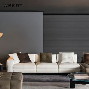 WBERT italiano moderno sofá de esquina empalmado sala de estar sofá Casual creativo Simple elegante hogar diseño apartamento asiento suave - Product Image 6