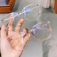 Gafas Redondas Retro KM 19203 con Protección Anti-Luz Azul, Montura Óptica 2024, Gafas de Moda para Mujer, 3 Pares de Lentes