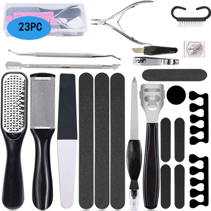 Cheap Manicure Kit cosmetiquera Pedicure Tools maquillaje Personal Pedicure Sets Black Professional Nail Polishing Kit