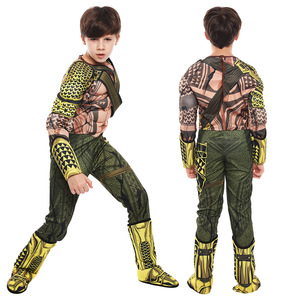 Aquaman <b>Cosplay</b> Costume For Kids 8-13 Years Neptune Theme Stage Performance <b>Outfit</b> Polyester Material - Product Image 2