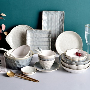 <span class=keywords><strong>Vaisselle</strong></span> en céramique à bords dorés de <span class=keywords><strong>style</strong></span> <span class=keywords><strong>scandinave</strong></span> de grande valeur, assiettes et <span class=keywords><strong>vaisselle</strong></span> de luxe personnalisé gratuit - Product Image 2