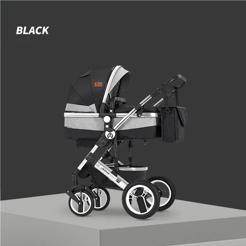 Popular design baby stroller 3 in 1 luxury baby pram with high parent push bar travel stroller