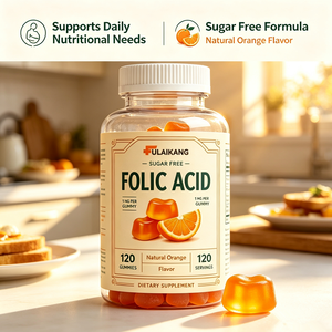 Gummies d'acide folique en marque blanche OEM 1 mg sans sucre pour le soutien nutritionnel prénatal et quotidien, végétaliennes, 120 unités - Product Image 3