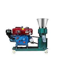 Machine à granulés d'aliments pour animaux à moteur diesel, pour maïs et paille, pour poulets, canards, lapins, porcs, bovins, petite machine d'alimentation domestique