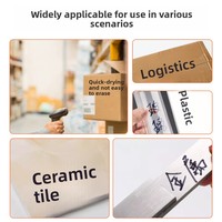 Marqueur logistique permanent imperméable à l'eau à pointe bille, à encre huileuse, avec tête épaisse et grand format, sans décoloration, 4 couleurs, pour usage professionnel et express