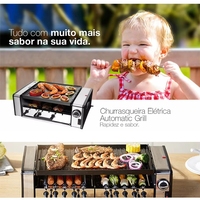 Barbecue d'intérieur Grill Machine Automatique 1600W Électrique Rotatif Kabob Grill Plaque Détachable Sans Fumée Ménage Rotatif 10 Brochettes