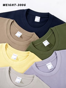 เสื้อยืดคอกลมแขนสั้นทรงหลวมผ้าคอตตอนถักเนื้อหนัก 300GSM ป้องกันขนร่วง สกรีนโลโก้ได้ตามต้องการ สำหรับผู้ชาย - Product Image 2