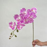 Susunan Bunga Anggrek Artifisial Grosir HGA dalam Vas, Hiasan Tengah Meja Phalaenopsis Palsu untuk Dekorasi Jendela Toko