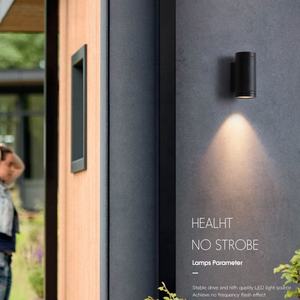 LED 6W esterno esterno nero IP65 perimetrale rotondo applique da parete con cornice a forma rotonda - Product Image 4