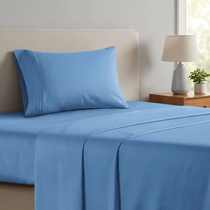 Ensemble de draps de lit Queen 4 pièces de luxe couleur turquoise, imperméable, qualité hôtelière, 100% coton, avec taies d'oreiller pour adultes - Product Image 3