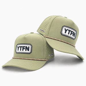 Casquette de golf 5 panneaux en silicone avec logo personnalisé, haute qualité, faible MOQ, fermeture Velcro, séchage rapide, respirante, légère, durable, pour hommes - Product Image 1