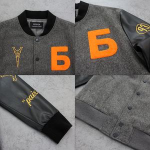 कस्टम विंटेज शीतकालीन लेटरमैन विश्वविद्यालय जैकेट पुरुष महिला ओम. बेसबॉल जैकेट चेनले कढ़ाई और पु आस्तीन. उच्च गुणवत्ता - Product Image 5