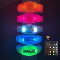 Pulsera LED de Silicona con Control Remoto Jumon, 15 Colores, Diseño Luminoso Transparente, Batería Reemplazable, Resistente al Agua, 6-8