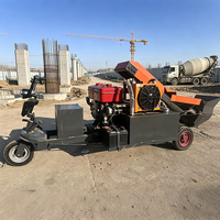 Pompe à béton mobile portable à quatre cylindres diesel inclinée à économie d'énergie pour chantier de construction