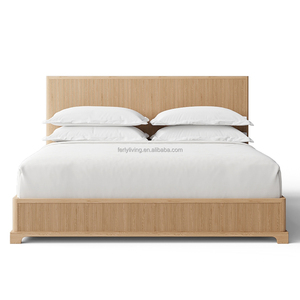 Letto in Legno Massello di Quercia FERLY, Stile Americano Moderno Classico di Lusso per Casa e Hotel, con Pediera - Product Image 2