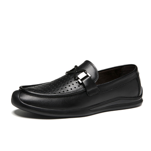 Mocasines de Cuero Genuino <span class=keywords><strong>Blanco</strong></span> para Hombre, Zapatos de Vestir Perforados y Transpirables, Zapatos Casuales para Conducir, Mocasines de Lujo de Piel de Vaca Suave - Product Image 4