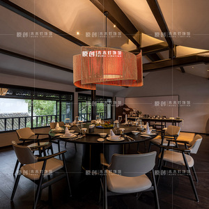 Lustre de style chinois, lumière LED ronde, commande par interrupteur E27, pour salle à manger, hôtel, restaurant, usage commercial - Product Image 3