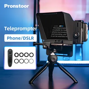 Pronstoor फोन और DSLR रिकॉर्डिंग मिनी Teleprompter पोर्टेबल Inscriber मोबाइल Teleprompter विरूपण साक्ष्य वीडियो रिमोट कंट्रोल के साथ