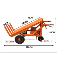 Voiture à plat électrique chantier de construction chariot à cendres électrique transport électrique chantier de construction chariot électrique batterie