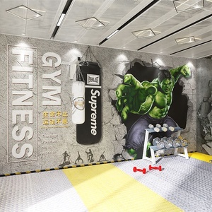 Carta da Parati 3D <span class=keywords><strong>a</strong></span> <span class=keywords><strong>Tema</strong></span> Uomo Muscoloso Impermeabile per Palestre, KTV, Internet Café e Uso Domestico - Dimensioni Personalizzabili - Product Image 3