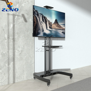Carrito de <span class=keywords><strong>TV</strong></span> Resistente para Sala de Conferencias, <span class=keywords><strong>Soporte</strong></span> de <span class=keywords><strong>TV</strong></span> para Iglesia de 32-65 Pulgadas, <span class=keywords><strong>Ruedas</strong></span> de Desplazamiento Suave, Altura Ajustable - Product Image 1