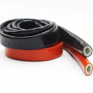 China Manufacturer Hot Pipe Insulator Silicone rubber coated glass fibre braided hydraulic hose heat protection sleeve