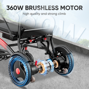 Silla de Ruedas Eléctrica con Dos Resortes Grandes para Amortiguar Impactos, Silla de Ruedas Eléctrica Plegable, Portátil y Ligera para Personas Mayores - Product Image 5