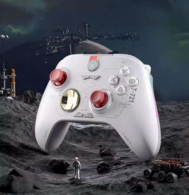 AOLION ALNS2286 Tri-Mode Wireless Game Controller Dual Hall Joystick Hall Trigger Vibration Macro RGB PC Switch IOS Android