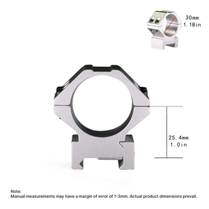 Anneaux de montage BANGBANG - Anneaux de montage compatibles avec tube de 30 mm, fixation à double vis, hauteur de 1 pouce (argent) - Product Image 4