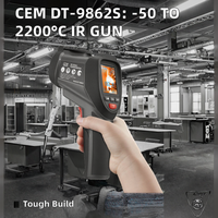 Thermomètre vidéo infrarouge professionnel CEM DT-9862S, double laser, caméra 640x480 pixels, écran LCD, rapport de réduction 50:1, 50°C à 2200°C (-58°F)