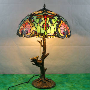 40cm endüstriyel stil Tiffany lamba yeni yaratıcı gül kuş AC cam masa lambası yatak odası oturma çalışma göz koruması için - Product Image 3
