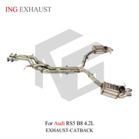 ING SUS304 avec tuyau en Z et soupape pour Audi RS5 B8 4.2L CFSA 2010-2015 |   Échappement à quatre sorties avec télécommande – Vente en gros