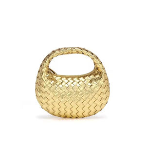 Vente en gros de couleur or, mini portefeuille rétro en cuir PU, sac à main bandoulière tressé pour femmes - Product Image 4