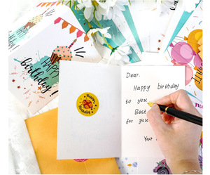 <span class=keywords><strong>Carte</strong></span> de vœux personnalisée pour <span class=keywords><strong>anniversaire</strong></span> et fêtes, avec enveloppe et autocollant, assortiment de 24 cartes d'<span class=keywords><strong>anniversaire</strong></span> - Product Image 2
