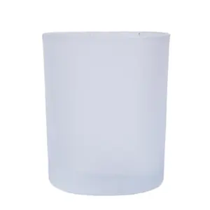 Tarro de vela de vidrio votivo vacío blanco negro mate 220ml 300ml portavelas de fragancia de aroma perfumado de soja con tapa de metal