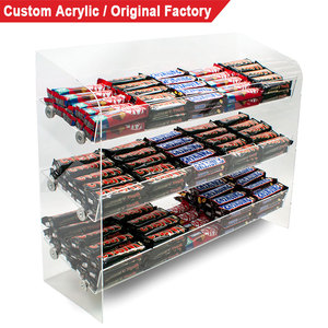 Présentoir de Comptoir en Acrylique Transparent Personnalisé pour Chocolats, 3 Étagères, Distributeur par Gravité pour Confiseries - Product Image 1