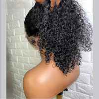 Perruques sans colle en cheveux humains brésiliens naturels, bouclées Pixie 4C, avec bordure 360 HD, 13x4 et 13x6, vente en gros pour femmes noires