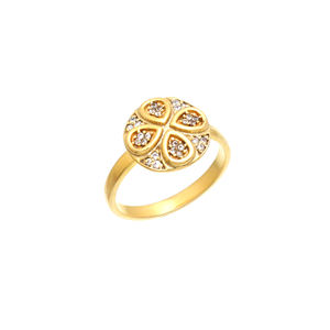 แหวนพลอยชุบทอง18K สุดหรูเครื่องประดับอินเทรนด์พร้อมหินเพทายสำหรับผู้หญิงสำหรับงานแต่งงานหรืองานครบรอบ - Product Image 1