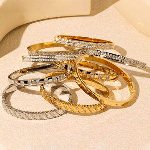 Gesper baja tahan karat kelas atas bebas noda PVD <span class=keywords><strong>18K</strong></span> gelang berlapis emas gelang Zircon untuk hadiah perhiasan sehari-hari wanita - Product Image 5