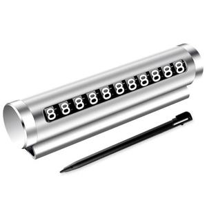 Accessoire de voiture portable en alliage d'aluminium, plaque de numéro de téléphone portable temporaire pour voiture, plaque de numéro de stationnement pour voiture - Product Image 1