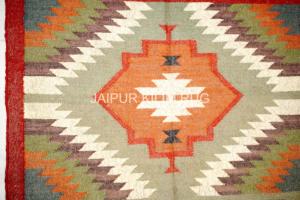 100% ปอกระเจาขนสัตว์อินเดียทำด้วยมือแบบเรียบง่ายพรมปูพื้นทรงสี่เหลี่ยมผืนผ้า4x6ฟุตพรมปูพื้นสไตล์ชนเผ่าสำหรับห้อง - Product Image 5