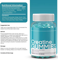 Gomitas de Creatina 3000mg Monohidrato Puro para el Crecimiento Muscular, Gomitas de Creatina HCL para Energía, Suplemento Deportivo